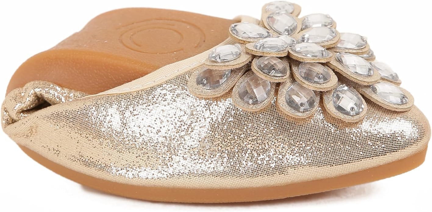Flats Shoes for Women Rhinestone Wedding Ballerina Shoes Foldable Sparkly Comfort Slip on Flat Dressy Flats