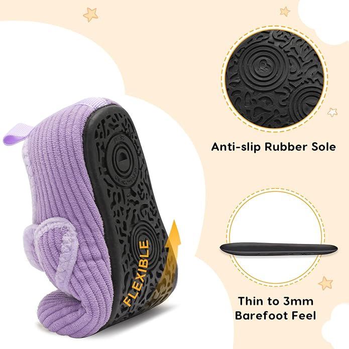 LeIsfIt Toddler Slippers Boys Girls House Shoes Soft Warm Kids House Slippers Slip on Cozy Bedroom Sock Shoes Non-slip Indoor Outdoor Slipper Shoe