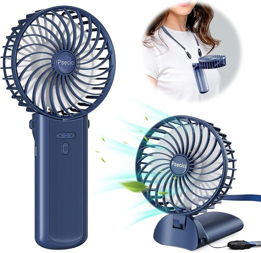 Handheld Fan, Mini Portable Personal Fan with lanyard, 4 Speeds Level 180° Foldable Design for Desk/Travel/Office/Outdoor