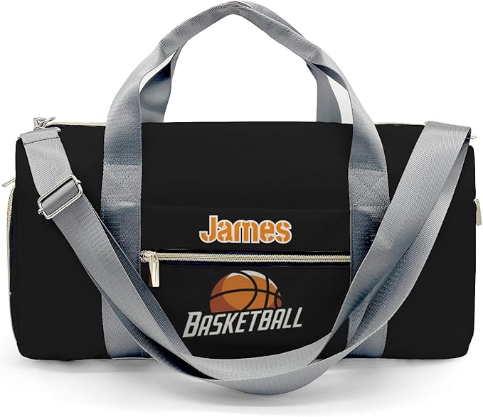 Personalized Tactical Gym Bag For Men，Custom Travel Duffel Bag with Name，Sports Workout Travel Bag with Shoes Compartment-Basketball 3