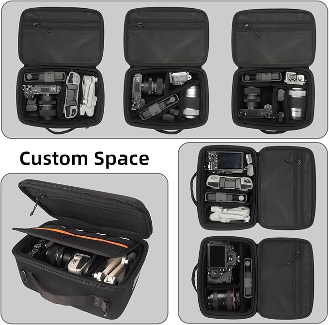 Besnfoto Camera Case Hardshell Camera Bag Small Compatible with Camera Sony Alpha 7 II III IV/7R V, Canon EOS RebelR100/R50 DSLR SLR Mirrorless Cameras and Lens