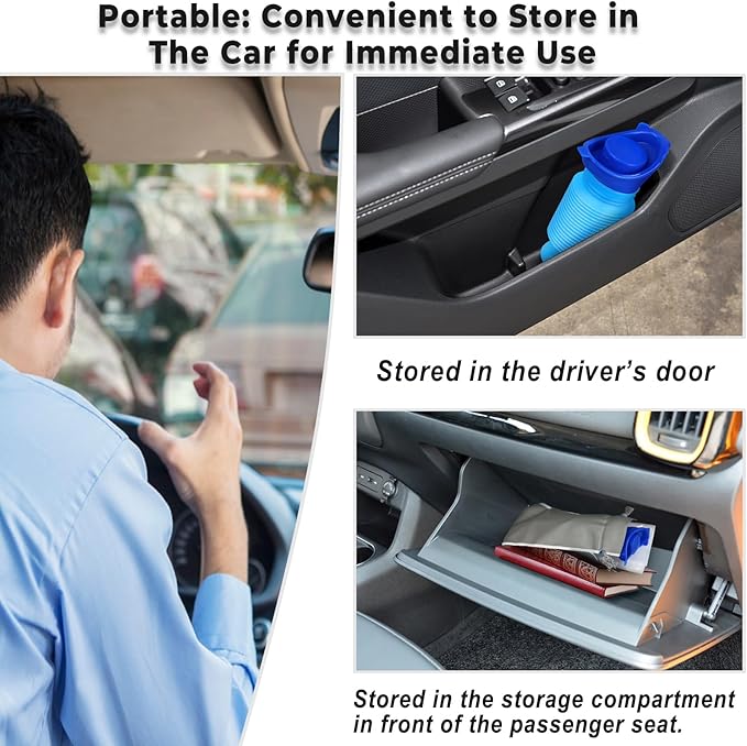 Pee Bottles for Men,Collapsible Urine Bottle with Disposable Replacement Bags,Car Pee Bottle for Men and Women,750ml,Leakproof, Emergency Urinal for Road Trips,Traffic Jams and Camping