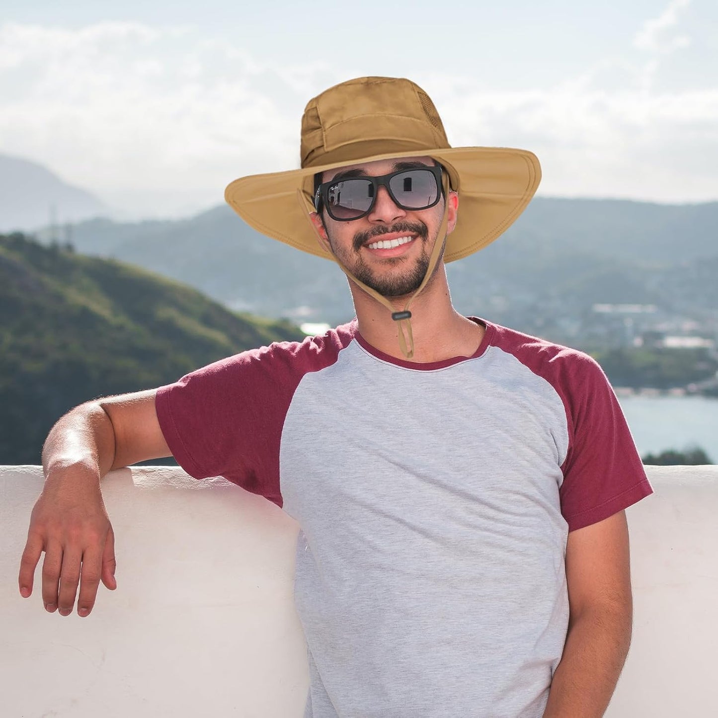 Sun Hat for Men/Women, UPF 50+ Fishing Hat,Waterproof Wide Brim Bucket Hat Foldable Boonie Hat for Hiking Garden Safari Beach