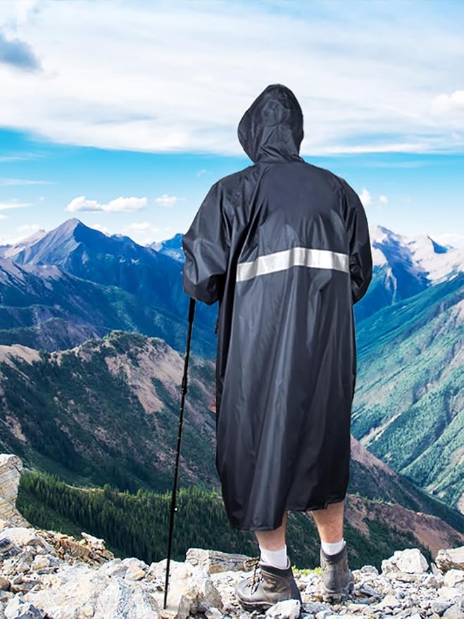 ANYOO Waterproof Rain Jacket for Men Women Lightweight Long Sleeve Raincoat with Hood Emergency Rain Poncho Adults for Hiking