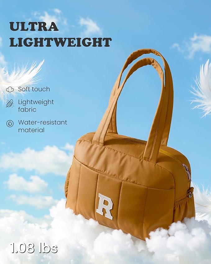 Duffle Bag with Letter, Carry On Bags for Women，Gifts for Sisters-Overnight Bag with Wet Pocket，Lightweight Travel Bags Personalized Gym Tote with Makeup Pouch
