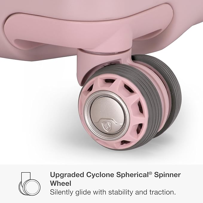 Traveler's Choice Ultimax II Polycarbonate Hardside Luggage with Spinner Wheels, Pink, 25-Inch Medium Luggage