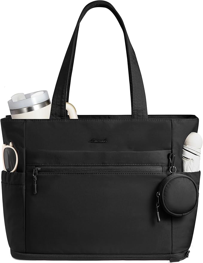LOVEVOOK Tote Bag for Women, Expandable Laptop Work Bag 15.6 Inch, 33L Large Travel Handbag with 40oz Tumbler Holder, TSA