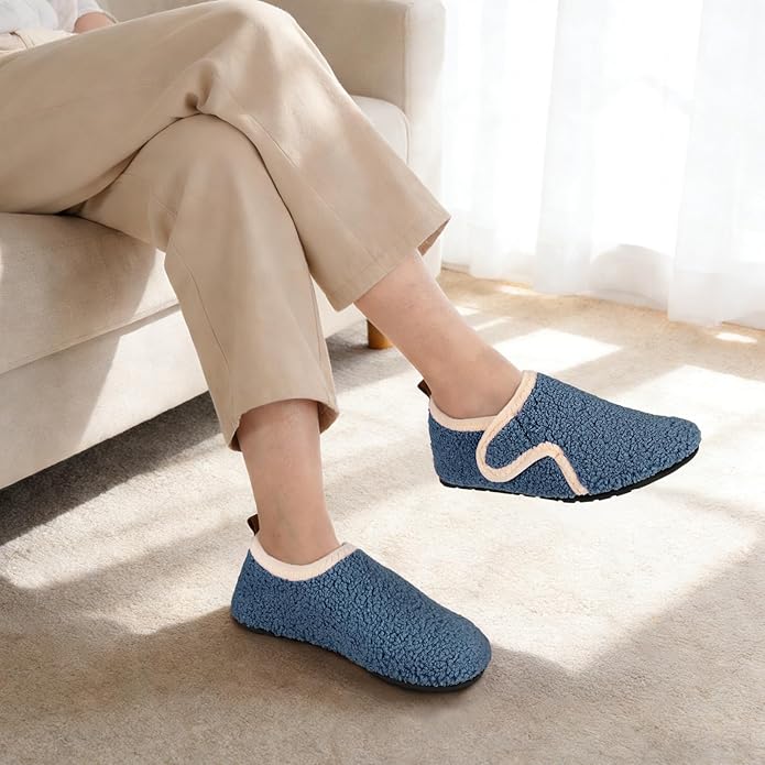 Ultrafun House Slippers for Women Men Slip on Barefoot Slippers Socks Soft Lightweight Rubble Sole House Shoes Indoor/Outdoor