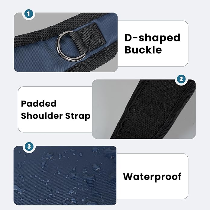 Sling Bag, Crossbody Bag with Zipper Lock, RFID & Water Resistant for Women and Men Small Chest Bag for Travel Casual