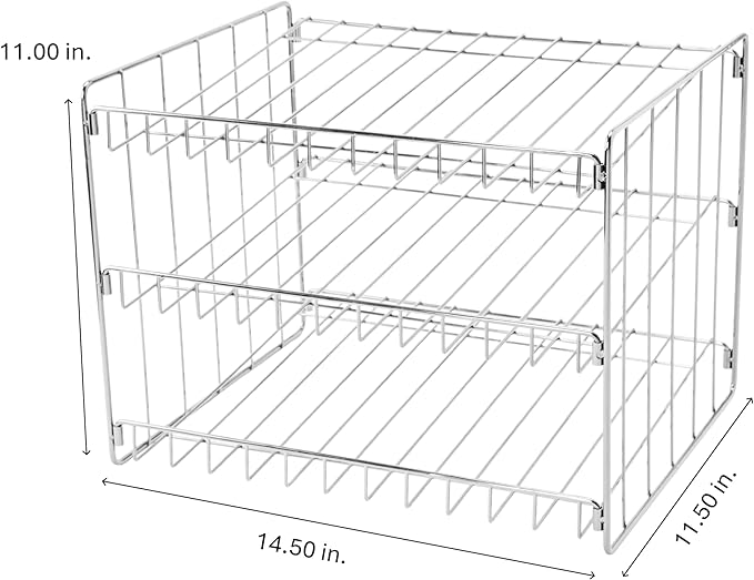 Kitchen Details 3 Tier Can Organizer | Canned Food Storage Rack | Kitchen Cabinet and Pantry Organization-| Holds 36 Cans - Space Saving - Chrome,(Pack of 12)