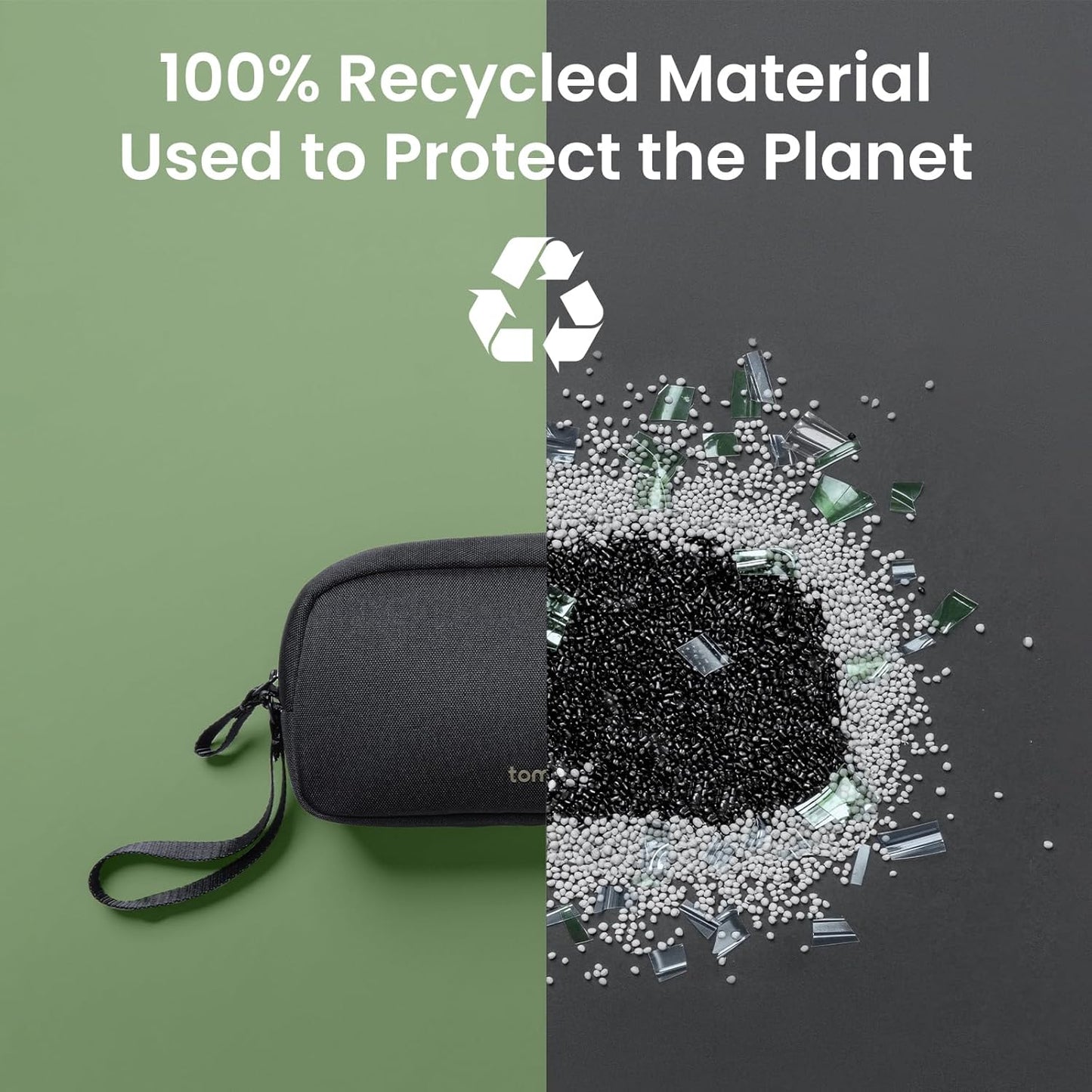 tomtoc Electronics Organizer Travel Case, Water Resistant Travel Bag Cable Organizer for Essentials, Tech Pouch Accessories Carry Storage for Cord, Phone, Cables, Airpods, USB Flash Drive, Daily Items