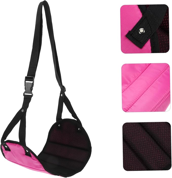 Airplane Footrest Hammock Portable Foot Rest for Air Travel Train Bus Comfortable Foot Support for Trips Accessory Rose Red
