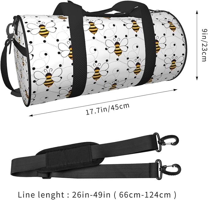 Cute Small Wasp for Duffle Bag, Waterproof Large Duffle Bag, Weekender Bag, Gym Bag, Sports Bag, Overnight Bag