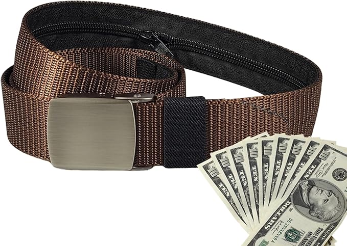 Money Waist Belt, Hidden Travel Pouch, Security Wallet with Blocking, Adjustable Strap for Documents Currency Tickets, Travel Gear, Anti Theft Belt for International Trips