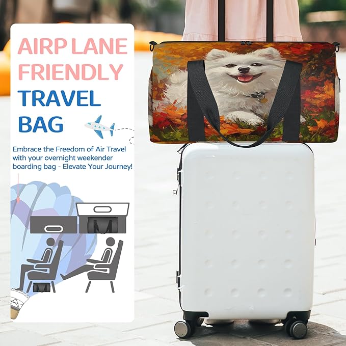 Fun Dog Patterns Travel Duffle Bag for Women Men, Overnight Weekender Bag, Carry on Tote for Sport Gym