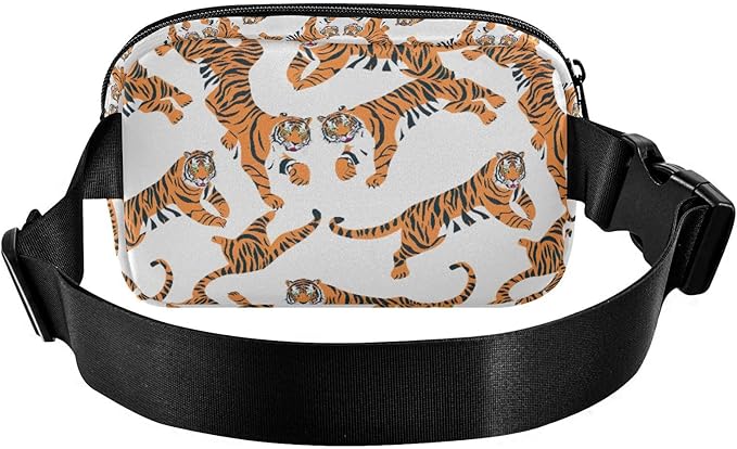 Kawaii Tigers Fanny Pack for Women Men Water Resistant Fashion Waist Packs with Adjustable Strap Belt Bag for Travel Workout Jogging Hiking 21219367