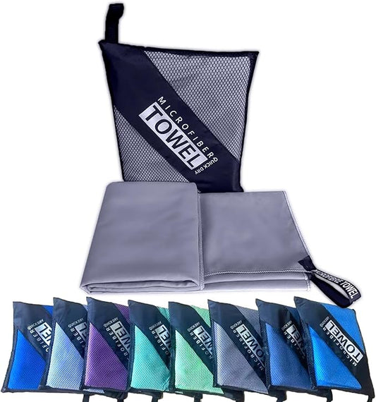 Reusable Quick Dry Beach Towels,Microfiber Travel Towel,Compressed Lightweight Bath Towel for Beach Hiking Gym Yoga Travel Sports Swimming Camping(Grey, 43"*69")