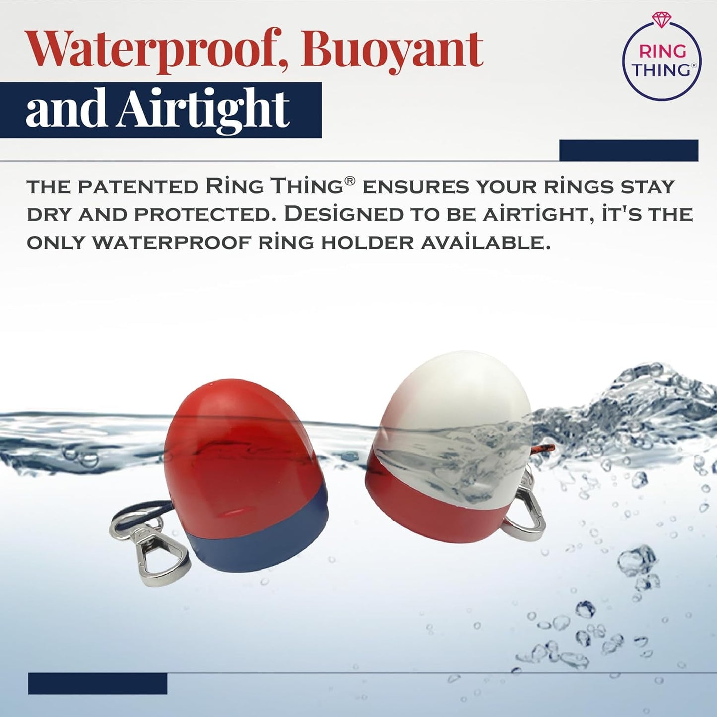 RING THING - Ring Holder Keychain, Jewelry Organizer and Storage, Portable Waterproof Ring Holder, Pill Box Keychain Container, Gym Accessory, and Travel Ring Case (Duo - Flag)