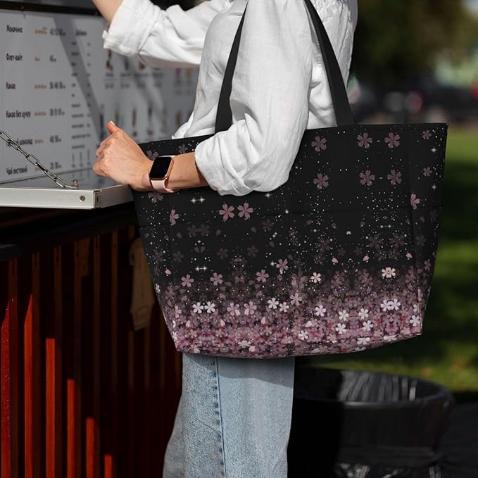 Large Beach Bag for Women Waterproof Foldable Travel Shoulder Tote Bag with Pocket for Weekender Pool Vacation