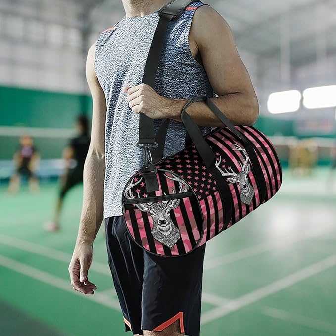 Weekender Carry on Beach Yoga Overnight Luggage Bag Pink Camouflage American Flag Hunting Camo Deer Gym Sports Duffle Bag Dance Gymnastics Bags