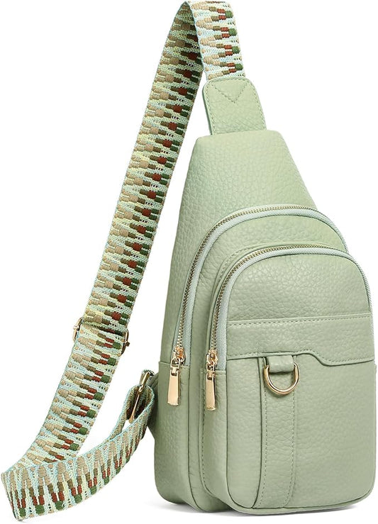 GAEKEAO Sling Bag for Women Crossbody Bags Fanny Pack Vegan Leather Chest Bag Travel Shoulder Belt Purse Backpack Gifts