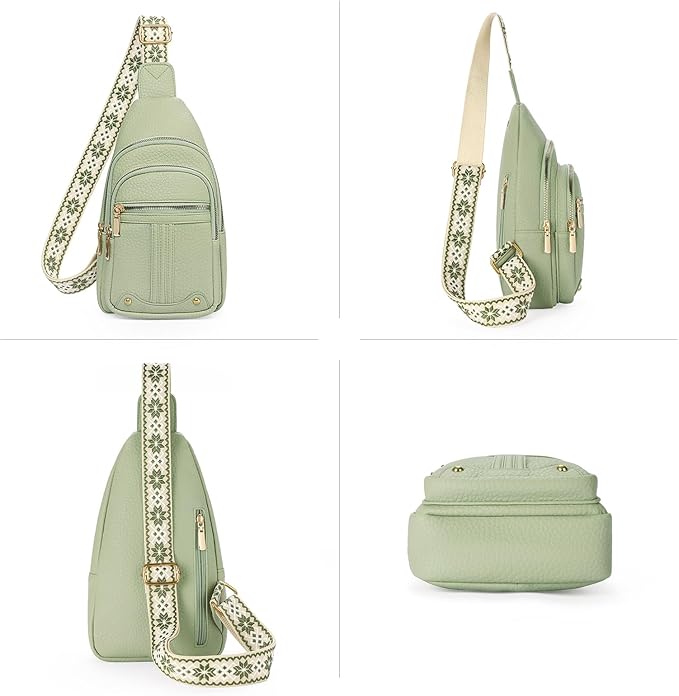 GAEKEAO Sling Bag for Women Crossbody Bags Fanny Pack Vegan Leather Chest Bag Travel Shoulder Belt Purse Backpack Gifts
