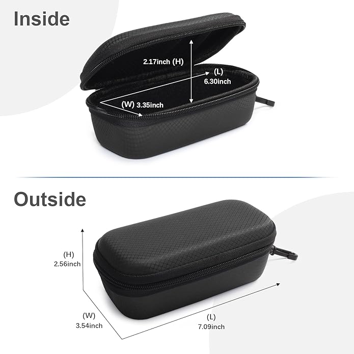 Bukere Double Eyeglasses Case with Adjustable Slots, EVA Hard-shell Travel Dual Glasses Sunglasses Organizer for Men Women