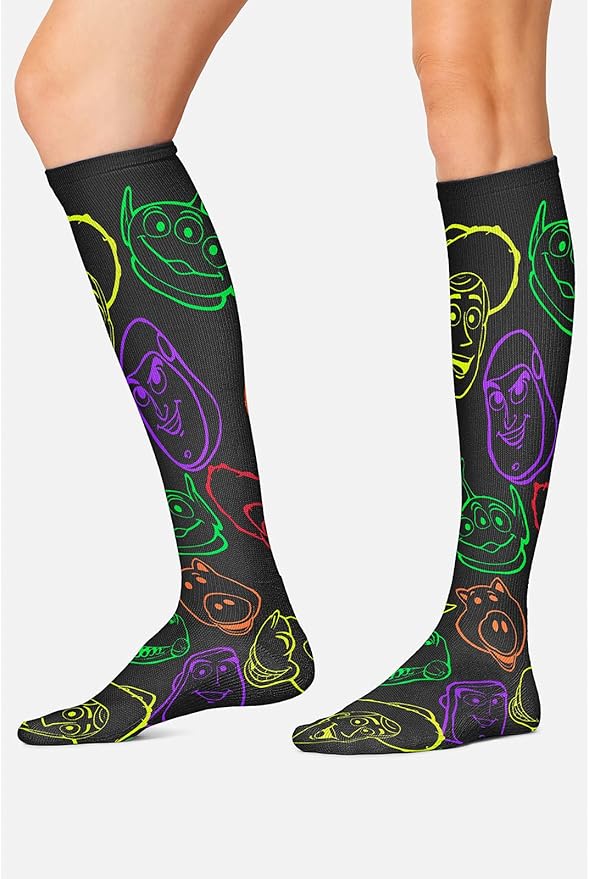 Cherokee Women's 10-15mmHg Compression Socks – Fun Print Knee Highs with Light Support, Soft Feel - PRINTSUPPORT