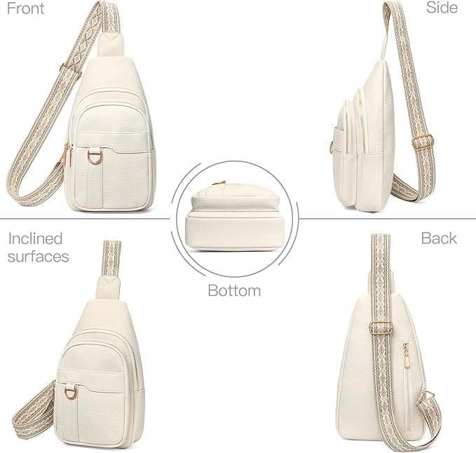 GAEKEAO Sling Bag for Women Crossbody Bags Fanny Pack Vegan Leather Chest Bag Travel Shoulder Belt Purse Backpack Gifts
