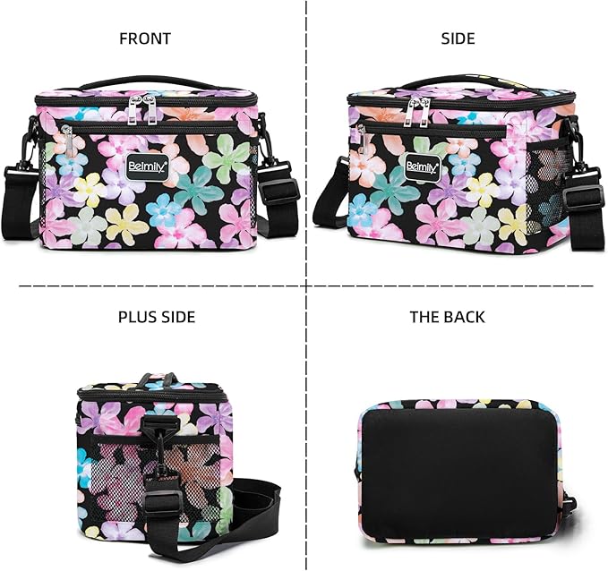 BEIMILY Small Insulated Lunch Bag Women/Men,Reusable Soft Sided Small Lunch Box Soft Sided,Leakproof Cooler Bag for Work,Travel, Fitness, Picnic with Adjustable Shoulder Strap for Adults