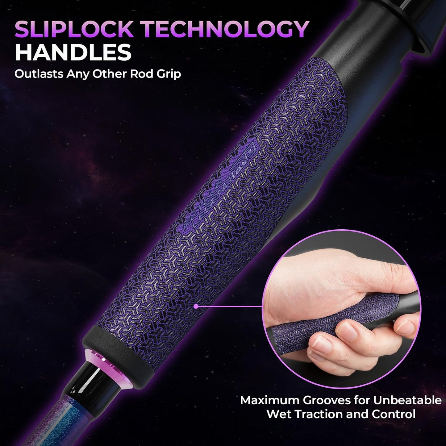 KastKing Royale Legend Pro Technique Bass Fishing Rods, KastFlex IM7 Graphite Blanks, Fuji FazLite Guides, SlipLock Technology Handles, PTS Power Transition System, Custom Foregrip and Hook Keeper