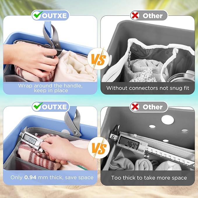 OUTXE Beach Bag Organizer Compatible with X Large Bogg Bag Accessories Inserts, Lightweight Mesh Insert Divider Pouch for Original XL Bogg Bags, Beach Tote Bags Insert for Organizing