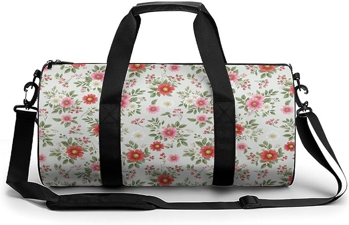 Lightweight Travel Sports Carry On Bag Wildflowers Botanical Floral Basketball Football Weekender Bag Sport Gym Fitness Tote