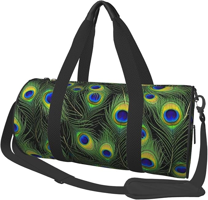 Small Travel Duffel Bag Foldable Waterproof for Gym Beach Swim Bag Men Women Lightweight Sports Bags Peacock