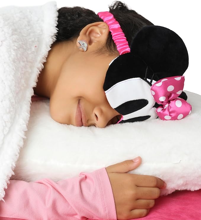 Minnie Mouse Sleep Mask for Official License, Minnie Eye Mask for Sleeping with Ears and 3D Bow
