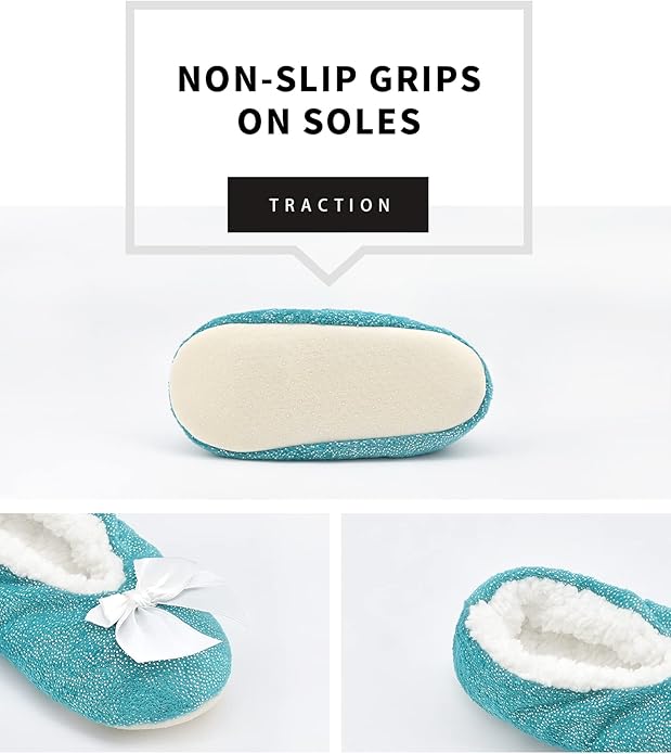Panda Bros Slipper Socks for Women Grippers, Fuzzy Cozy Fleece Slipper Socks, Soft, Warm House Slippers