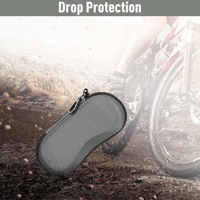 FINTIE Sunglasses Case, Hard EVA Shell Shockproof Sport Glasses Case with Metal Carabiner Travel Zipper Eyeglasses Holder