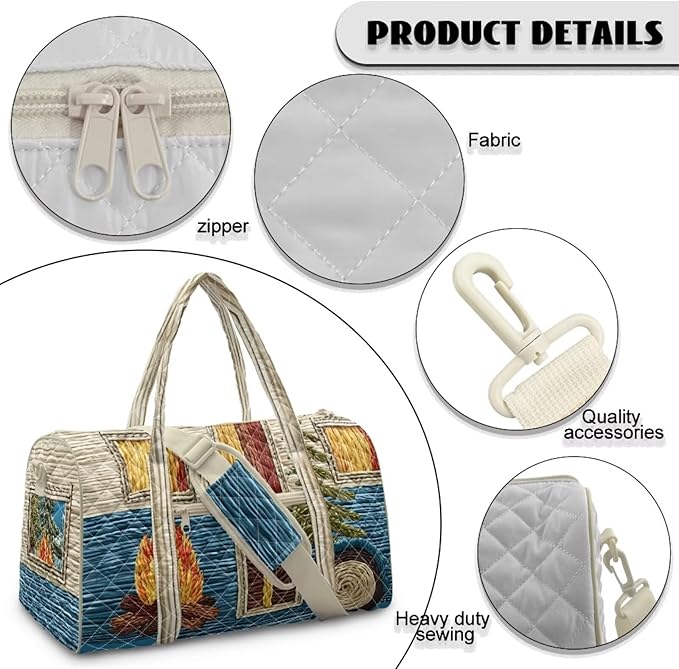 COEQINE Quilted Tote Bag Large Car Luggage Bag for Women Large Packable Travel Bag Multiple Interior and Exterior Pockets Crossbody Purses for Womens