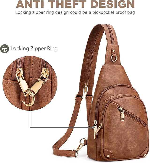 Anti Theft Sling Bag for Women, RFID Crossbody Purses Convertible Sling Backpack, Cross Body Purse Chest Bag