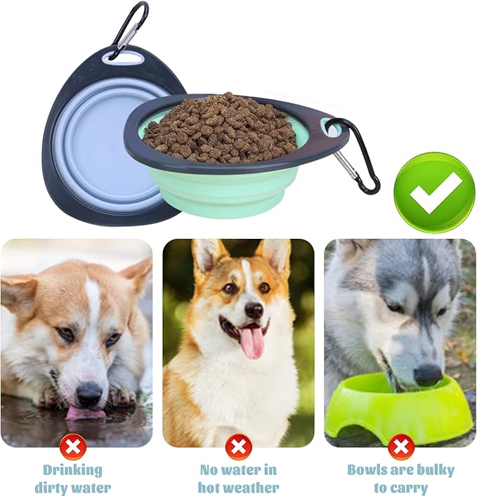 Collapsible Dog Bowls,Travel Dog Bowls Portable Bowl Small Collapsible Water Bowl for Pet Cats（2 Pack