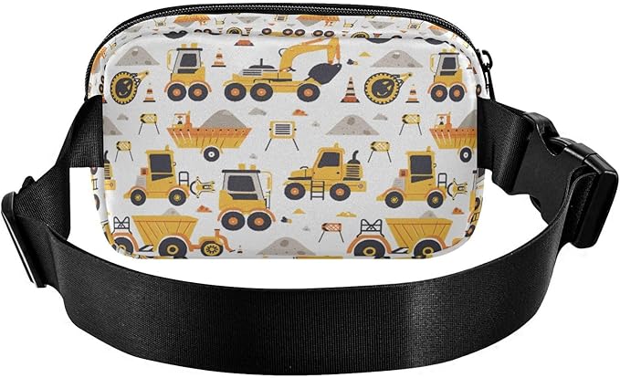 Funny Trucks Excavator Fanny Pack for Women Men Water Resistant Fashion Waist Packs with Adjustable Strap Belt Bag for Travel Workout Jogging Hiking 21219373