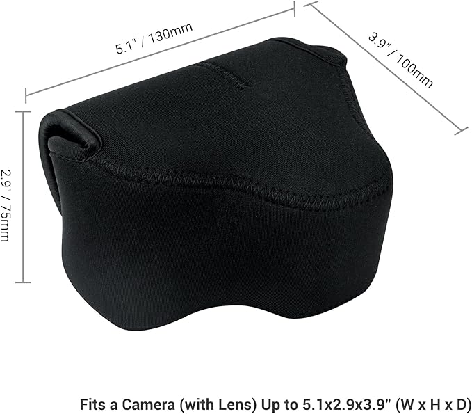 KIWIFOTOS Neoprene DSLR Camera Sleeve Case Compatible with Canon EOS R7 R10 45mm Lens Nikon Z6III Z50II Mirrorless Camera up to 5.1 x 2.9 x 3.9 Wear Resistance