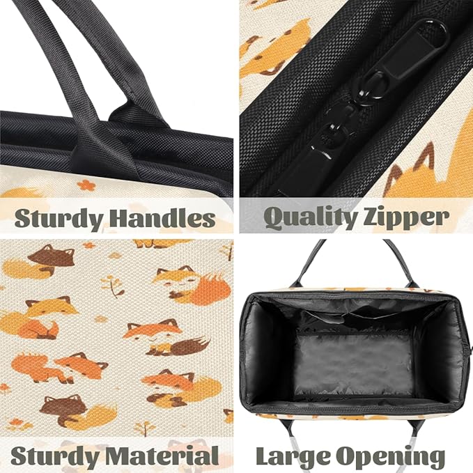 Cute Fox Overnight Weekender Bag for Women Men Travel Duffel Bags Waterproof Luggage Carry on Sports Yoga Gym Bag