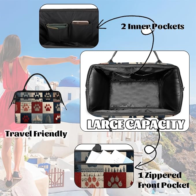 Footprint Overnight Weekender Bag for Women Men Travel Duffel Bags Waterproof Luggage Carry on Sports Yoga Gym Bag