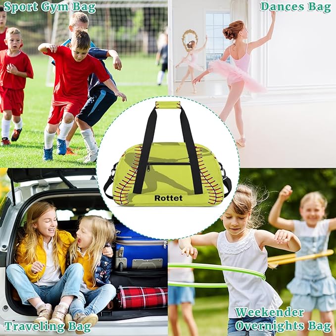 Personalized Name Sports Bag for Kids Boys, Custom Gym Duffel Fitness Travel Weekender Tote Carry-On Training Perform Bag,Sport Baseball