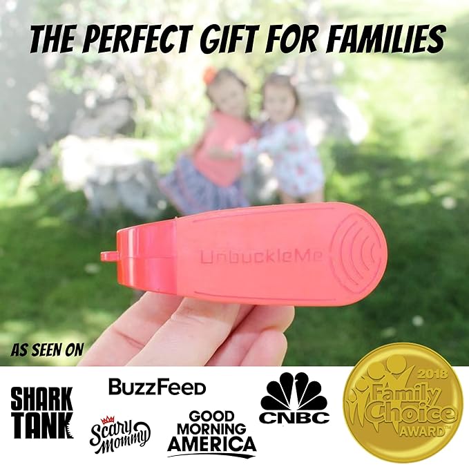 UnbuckleMe Car Seat Buckle Release Tool - Easy Opener Aid for Arthritis, Long Nails, Older Kids - Button pusher for infant, toddler, convertible 5 pt harness car seats - As Seen on Shark Tank (Black)