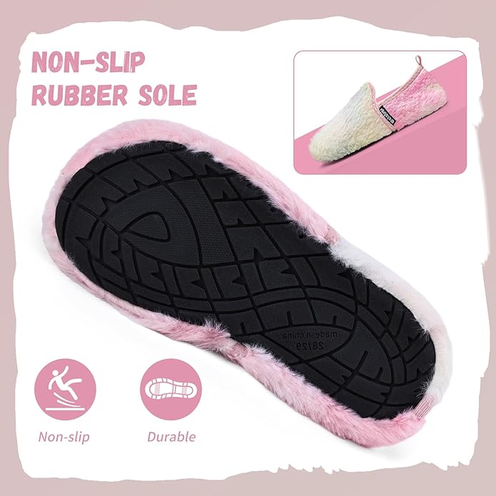 WateLves Kids Toddler Slippers Girls Boys Slip on House Shoes Lightweight Anti Slip Sock Slippers Winter Indoor Outdoor Walking Shoes