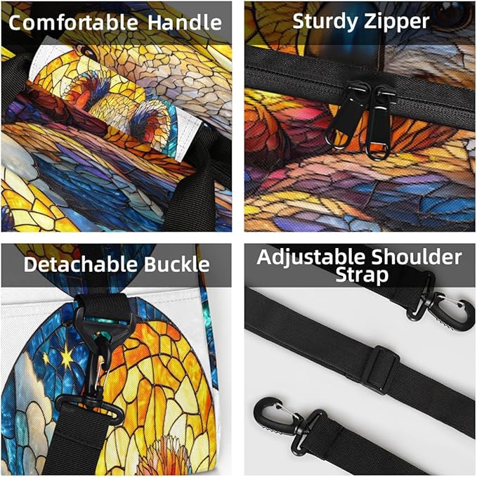 Travel Duffle Bag for travel duffle bag sports Girls Boys Kids Koala Stained Glass Lightweight Overnight Sleepover Weekender Bags Small Dance Gym Sport Bag Teens Carry-On Size Workout Bag