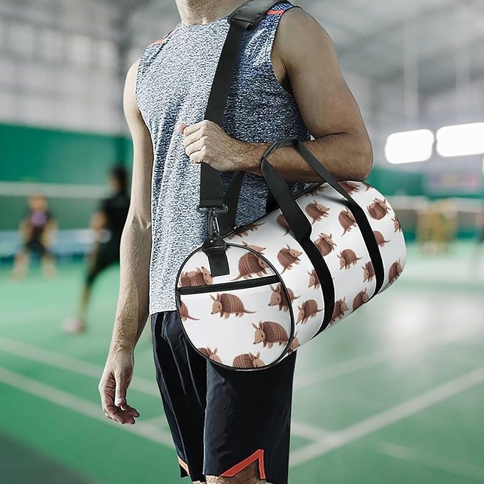 Foldable Gym Travel Bag Basketball Football Weekender Bag Carry on Beach Yoga Overnight Luggage Bags (Armadillo)