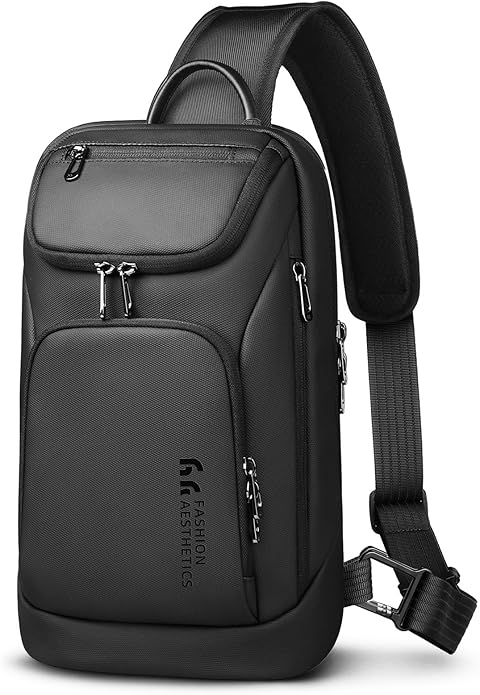 hk Sling Bag for Man, Waterproof Utility Crossbody Bag with Anti-theft Pocket for Men